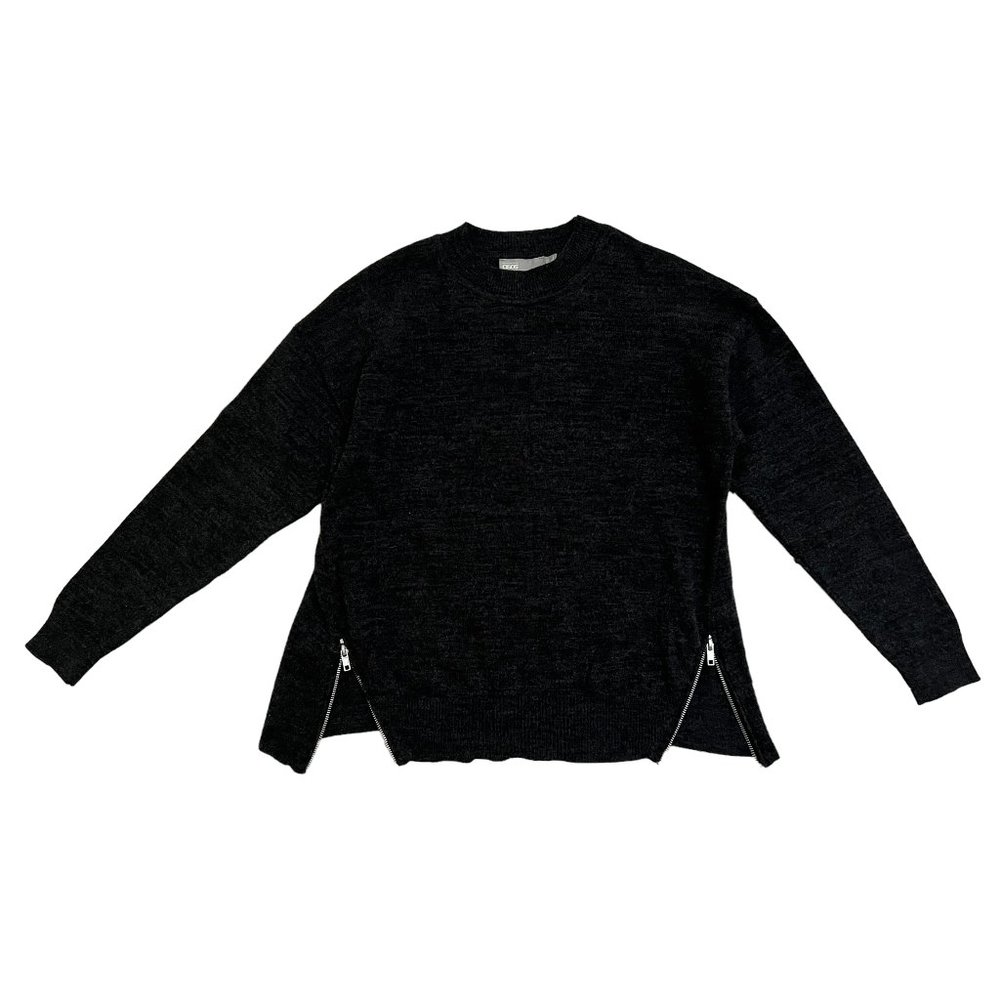 ASOS Women's Size 4 Dark Grey Heather Pullover Sweater w/Zip Side Slits